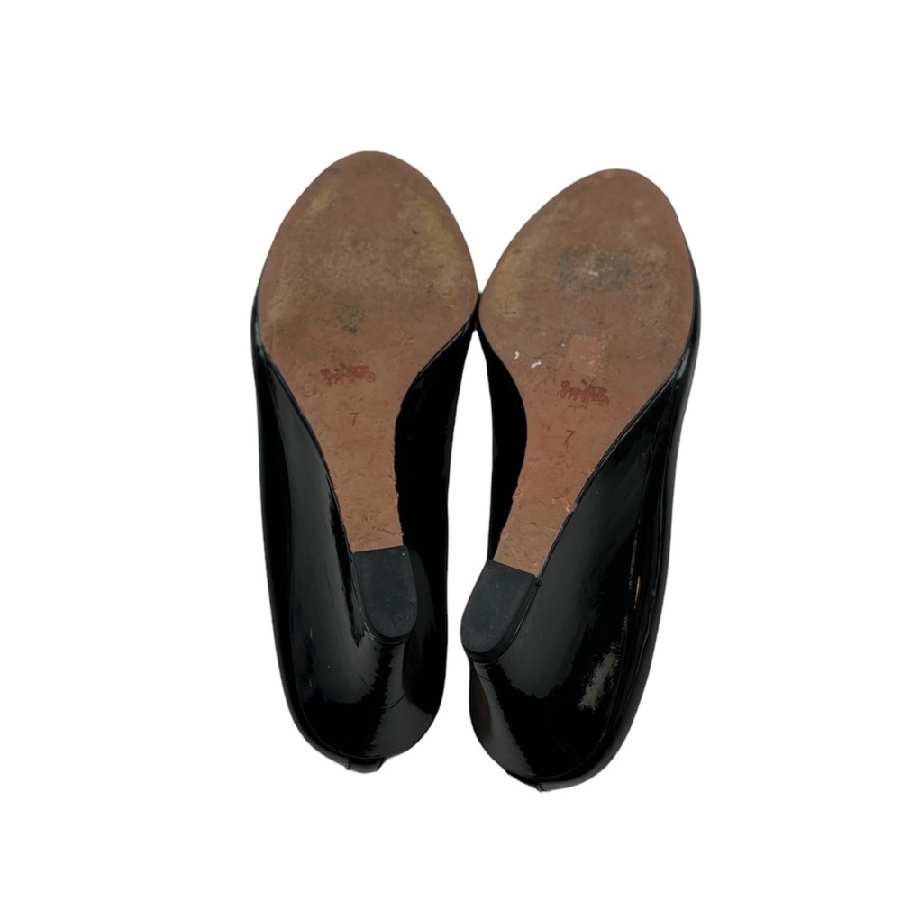 COACH Coach Roni Wedge Pumps Black Patent Leather Size 7 - Picture 6 of 7